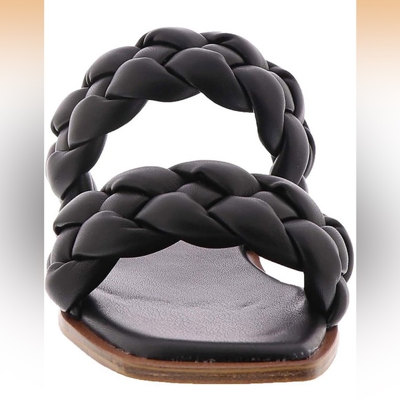 Steve Madden Black Braided Double
Strap Square Toe Size 8 - Picture 2 of 5